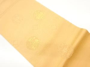 金通し花丸文に菱尽くし模様織出し袋帯